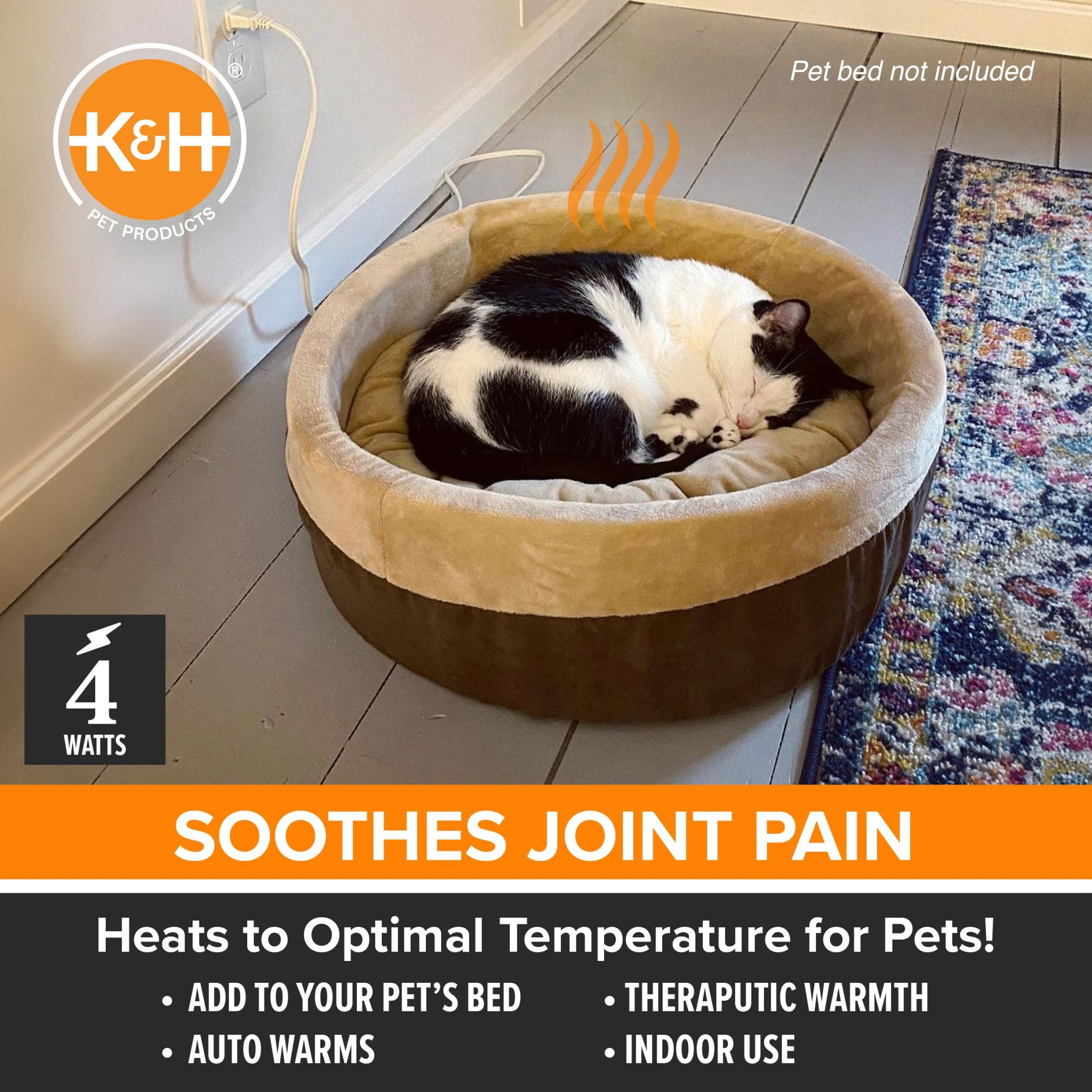 K&H Pet Products Pet Bed Warmer for Cats & Dogs Gray Small 8.5 X 9 Inches