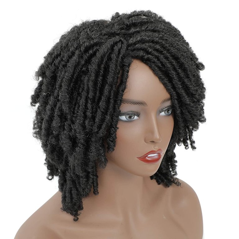 DOPI Synthetic Dreadlocks Wig Twist Wigs for Black Women Short Curly Wigs Natural Crochet Wigs