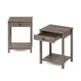thumbnail image 3 of Furinno Classic Side Table with Drawer, Set of 2, Rustic Oak, 3 of 4