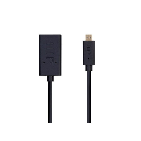 UPC: 0889028145777 | Monoprice HDMI Female to Micro HDMI Male Passive Cable – 6 Inch – Black | High Speed  Small Diameter  4K@60Hz  18Gbps  40AWG  Compatible with Gopro Hero / Other Action Camera and More – UltraFlex