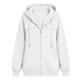 thumbnail image 3 of HAiming Hooded Jackets for Women Long Sleeve Zipper Loose Casual Jackets Fall Winter Workout Jackets with Pockets, 3 of 6