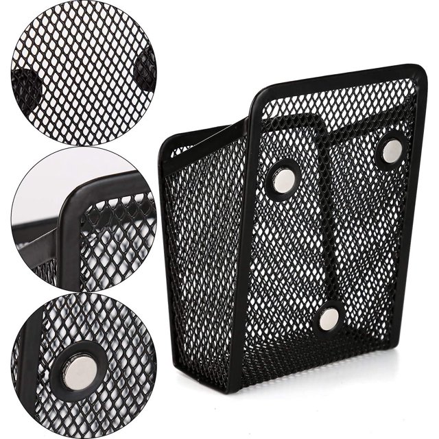 Portalápices magnético - Cestas de almacenamiento de malla con imanes fuertes para almacenamiento de nevera, organizador de cocina, organizador de escritorio, accesorios de casillero - Black Banba ShuxiuWang 8390614296947