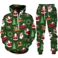 thumbnail image 1 of Conjunto de chándal de 2 piezas para hombre y mujer, ropa de Año Nuevo con estampado 3D de Navidad, sudaderas con capucha y pantalones, traje de fiesta de navidad, 1 of 4