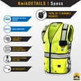 thumbnail image 6 of KwikSafety (Charlotte, NC) RoadBOSS Premium Safety Vest (LIMITED EDITION Truck Tread Design) 11 Pockets Class 2 High Visibility ANSI OSHA Construction HiViz Mesh Zipper Men Work | Yellow 2XL, 6 of 6