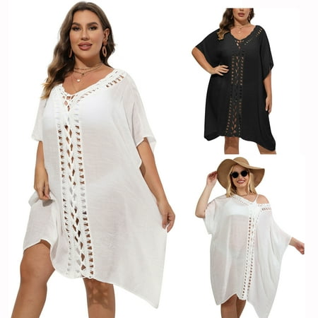 LELINTA Womens Bikini Cover Up Mini Dress Loose Swimwear Bathing Suit Beachwear Swimsuit Sundress