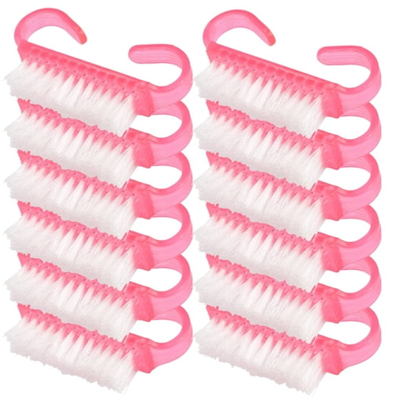 12 Pieces Nail Brushes Handle Grip Nail Brushes Nail Cleaning Brushes Manicure Cleaning Brushes for Women