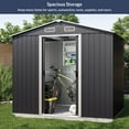 thumbnail image 2 of BELLEZE 8 x 6 FT Outdoor Storage Shed, Reinforced Garden Shed with Air Vent, Lockable Door, Weatherproof Metal Outside Storage Shed for Store Bike, Tools, Lawnmower, Outdoor Chairs in Backyard, Patio, 2 of 7