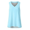 thumbnail image 3 of Camisa sin mangas con cuello en V para mujer para el verano: top informal oversize, poliéster/spandex, moda playera, tallas S-XXXXXL., 3 of 3