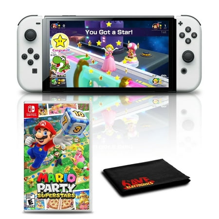 Nintendo Switch OLED (White) with Mario Party Superstars Game