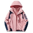 thumbnail image 2 of PiGOGI Women's Outdoor 3-in-1 Windproof Thickened Hiking Jacket Hot Pink 4XL, 2 of 4