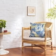 thumbnail image 3 of Pack of 2, Chinoiserie Pillow Cover 18 x 18 Inch Peony Floral Pillow Covers Linen Flower Throw Pillow Covers Farmhouse Pillowcase Cushion Covers for Sofa Couch Living Room Blue Beige, 3 of 6