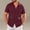 Wine, variant on Mens Big & Tall Cuban Guayabera Shirt Casual Button Down Shirts Short Sleeve Summer Beach Shirts Size S-5XL Blue