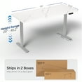 thumbnail image 4 of VIVO Electric 60” x 24” Stand Up Desk, White Marble Dry Erase Top, Gray Frame, 4 of 8
