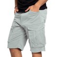 thumbnail image 2 of Wyobmus Mens Twill Cargo Shorts Elastic Waist Hiking Fishing Breathable Work Short Quick Dry Plus Size Cargo Short S-4X Gray, 2 of 6