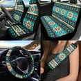 thumbnail image 2 of Uorisanigo Aztec Tribal 10 Pack Car Seat Covers Sets Auto Seat Belt Cover Water Cup Pad Steering Wheel Cover Chapstick Holder Comfortable All-Season Universal Cars Accessories for Car SUV, 2 of 7