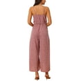 thumbnail image 3 of INSPIRE CHIC Women's Summer Casual Spaghetti Straps Sleeveless V Neck Tie Waist Split Wide Leg Jumpsuits Rompers, 3 of 5