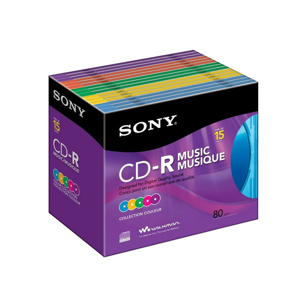 Sony CDR Audio CRM80RX 15 x CDR (80min) slim jewel case Walmart