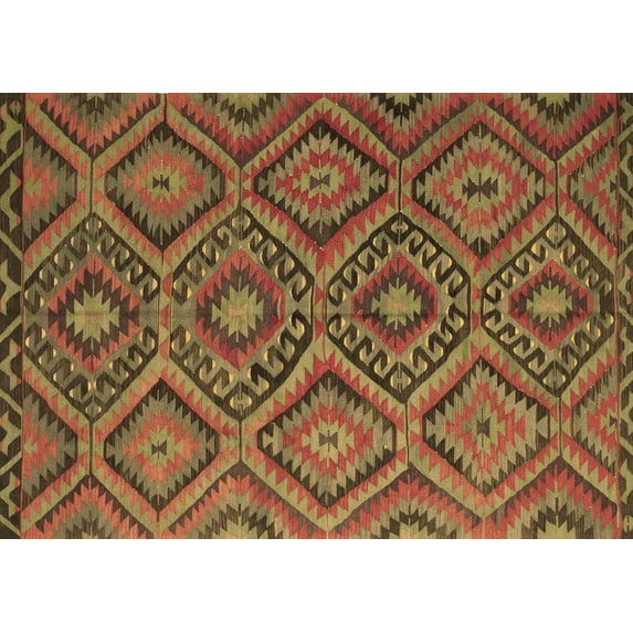 Ahgly Company Indoor Rectangle Southwestern Brown Country Area Rugs, 8' x 12'