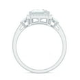 thumbnail image 2 of Rosec Jewels Certified Moissanite Emerald Cut Halo Engagement Ring (7X9 mm, D-VS1 Quality) - with Jewelry Box, 10K White Gold, US 3.50, 2 of 9