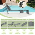 thumbnail image 6 of VEIKOUS 2 PCs Portable Tanning Chair, 5-Position Adjustable Sunbath Lounge Chair w/Face & Arm Hole, Pillow & Pocket, Gray, 6 of 13