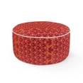 thumbnail image 1 of FBTS Prime 21x21x9 inch Round Red Geometric Fabric Indoor Outdoor Inflatable Ottomans with PVC Insert, 1 of 8