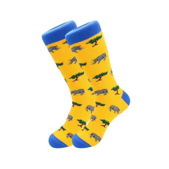 Sick Socks – Rhino - Exotic Animals Casual Dress Socks