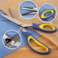 thumbnail image 4 of BambooMN Titanium Softgrip Scissors Set - Pinking, Sewing, Arts, Crafts, Office - 10 Sets of 4 - Blue w/Yellow, 4 of 6