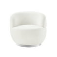 thumbnail image 4 of Inspired Home Alyza Sherpa Accent Chair, Swivel, White/Chrome, 33L x 33W x 30H, 4 of 9