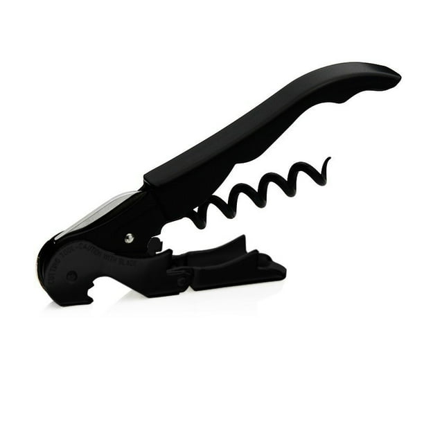 Pulltap's Genuine Classic 500 DoubleHinged Lever Waiters Wine Key Corkscrew (Black Black