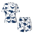 thumbnail image 4 of Picia Cute Cartoon Dinosaurs Pajamas Sets for Women Soft Short-Sleeved Pjs with Lounge Shorts Two Piece Sleepwear-, 4 of 9