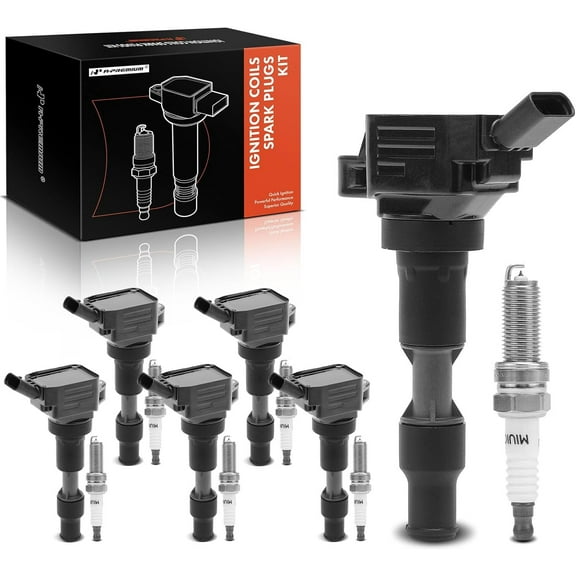 A-Premium Set of 6 Ignition Coil Pack and Iridium Spark Plugs Compatible with Kia Sedona 2018-2020, Telluride 2020, Cadenza 2016-2020, Sorento 2018-2020 & Hyundai Palisade 2020 & Genesis G80 2017-2020