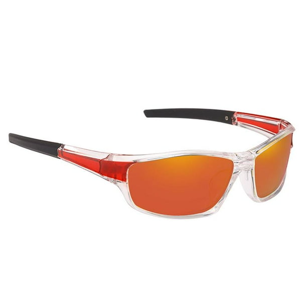 Polarized Sports Sunglasses Skiing Cycling Goggles for Men Women Protection  Clear Red 
