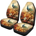 thumbnail image 5 of Pzuqiu Peacock Pattern Car Seat Covers Full Set 3 PCS Front and Rear Seat Cover Set Breathable Full Backrest Suitable for Sedans Truck, 5 of 10