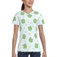 thumbnail image 4 of Honeii Kawaii Frogs Print Kids Boy T-Shirt,Breathable Round Neck Tee,Stylish Summer Tee for Boys, for Outdoor Activities and Casual Wear, 4 of 7