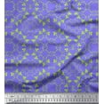 thumbnail image 1 of Soimoi Purple Moss Georgette Fabric Leaves Damask Print Sewing Fabric Yard 42 Inch Wide, 1 of 5
