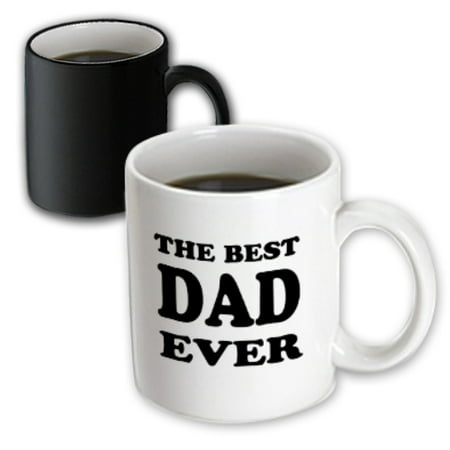 3dRose The best dad ever, Black, Magic Transforming Mug, (Best Magic Act Ever)