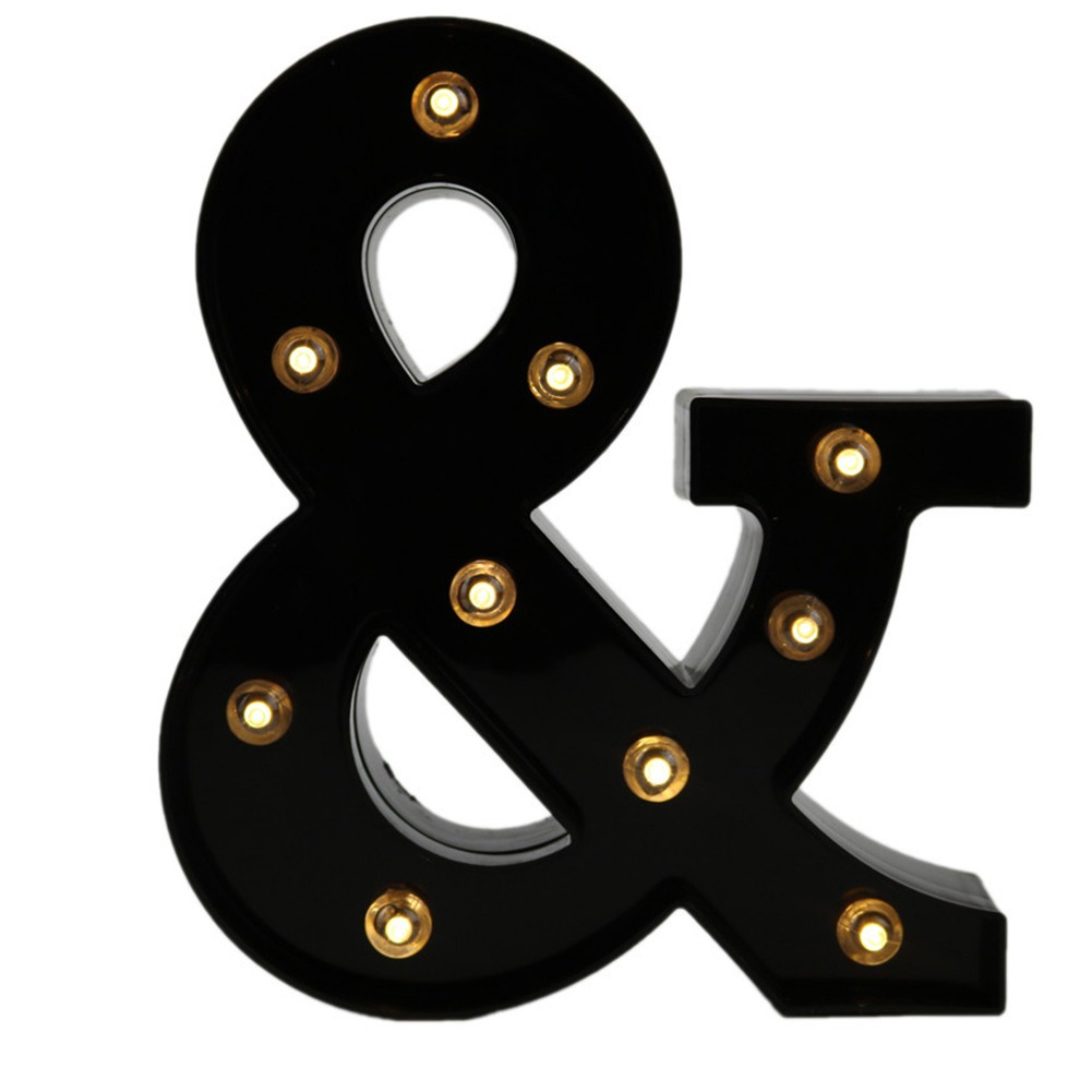 Flmtop 9"x8" LED Alphabet Letter Light Marquee Sign Wall Lamp Birthday Party Home Bar Decor