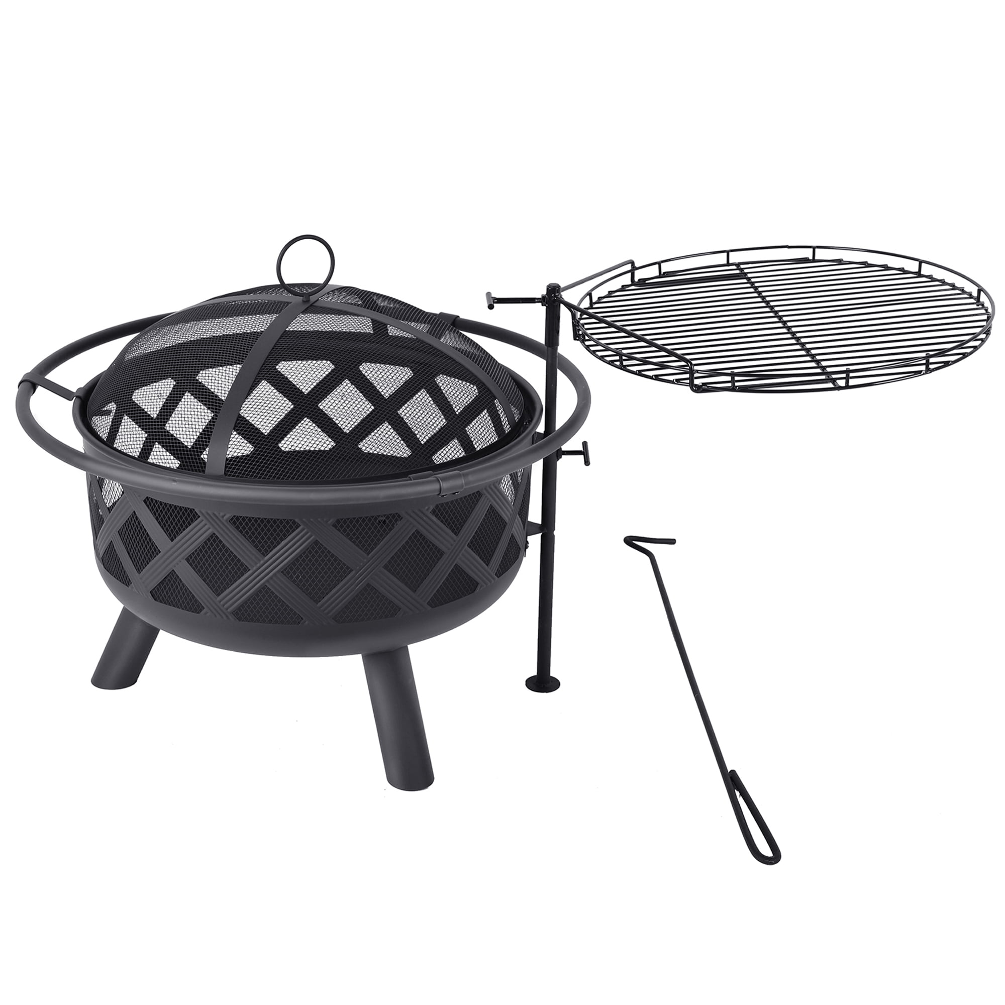 Fire Pit And Cooking Grill, Fire Pit Swing Out Grill