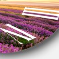 thumbnail image 3 of Designart 'Sunrise & Dramatic Clouds Over Lavender Field Viii' Farmhouse Wall Clock, 3 of 5