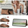 thumbnail image 4 of S23 FE Case,Card Holder Wallet for Samsung Galaxy S23 FE Case,Ring Holder Stand,RFID-Blocking,Wrist Strap,Camera Protector,Leather Protective  Flip Cover for Galaxy S23 FE 2023 (Brown), 4 of 7