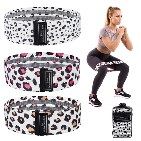 BouPower Fabric Resistance Bands Set of 6 Pack, Non Slip Booty Bands for Glutes Legs and Strength Training, Light Medium Heavy Workout Loops for Home Gym, Pilates, Exercise, Stretching, Travel