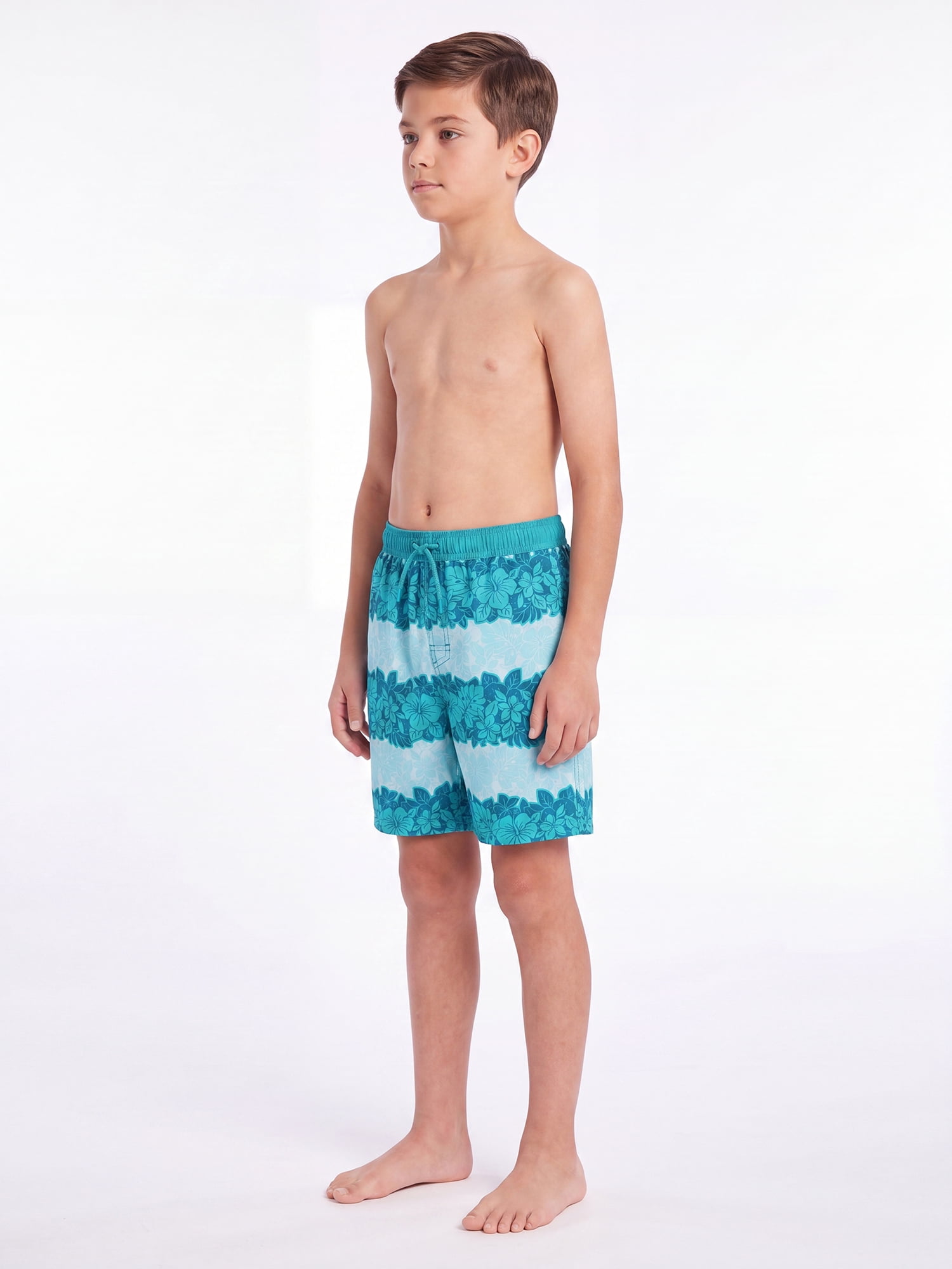 Ocean Gear Boys Print 6 inch Swim Trunk with Compression Liner , Sizes 4-18
