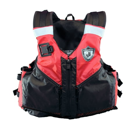 RhinoMaster Adult Life Vest for Watersports (Red) - Kayaking, Paddleboarding, Sailing, Canoeing - USCG Approved Type