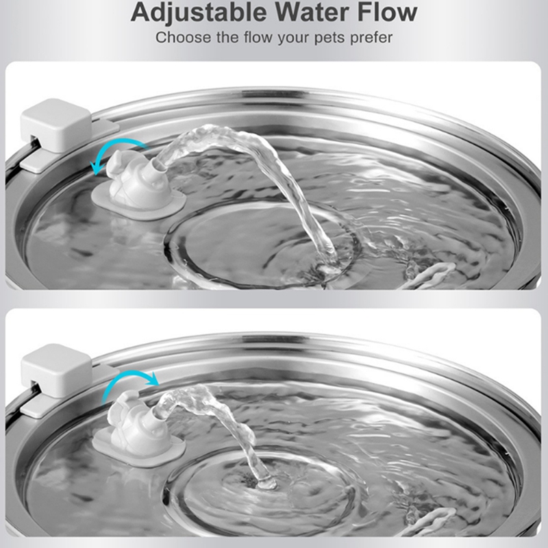3.2L Stainless Steel Cat Dog Pet Drink Water Fountain Rechargeable Automatic Water Feeder Motion Sensor Bowl