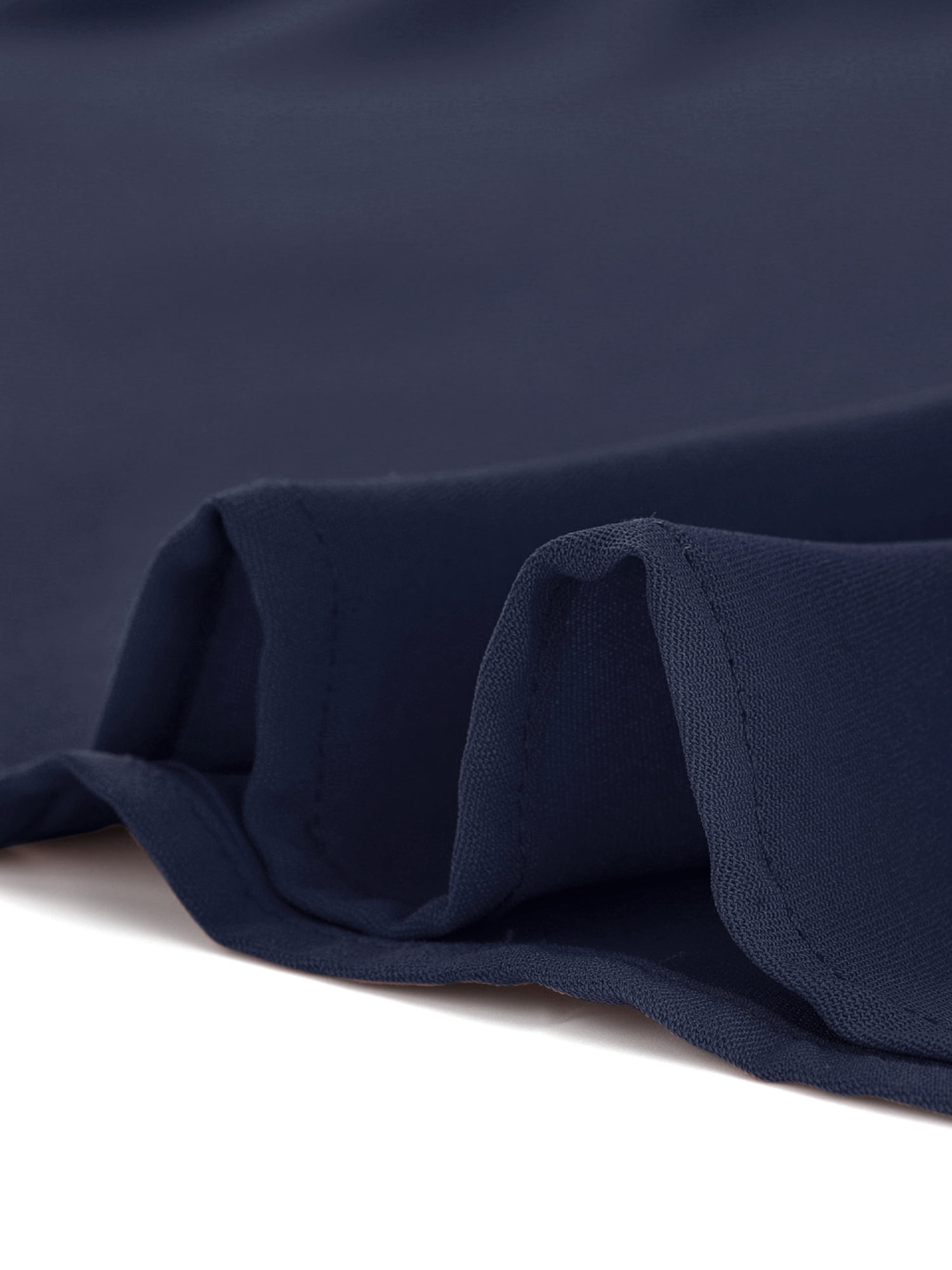 Unique Bargains Juniors' Plus Size Work Round Neck Ruffle Chiffon Blouse Top Navy Blue 3X