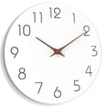 thumbnail image 2 of Wall Clock 10 Inch Silent Non Ticking Wood Wall Clocks Battery Operated - Wooden White Modern Office Simple Minimalist Clock Decorative for Kitchen,Home,Bathroom,Living Room White, 2 of 4