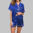 thumbnail image 2 of Blusas para Mujeres Casual Cuello en V Impresión de Manga Corta Blusa Y Pantalones Cortos Dos Piezas Pantalones Conjunto, 2 of 4