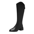 thumbnail image 2 of Aueoeo Women's Knee High Boots Low Chunky Block Heel Boots Wide Calf Round Toe Back Zipper Fashion Dress Boot Black, 2 of 7