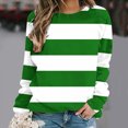 thumbnail image 3 of Scyoekwg Sweatshirt for Women Round Neck Raglan Sleeve Sweatshirt Long Sleeve Striped Dressy Casual Blouse Tops for Women Trendy Loose Pullover (Green,XXL), 3 of 4