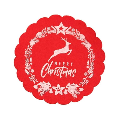 

Setting for 4 Dinner Table Set for 6 with Dining Table Set for 6 Kitchen Mats Oval Table Red Christmas Snowflake Round Placemats Kitchen Dining Table Heat Insulation Washable Place Mats